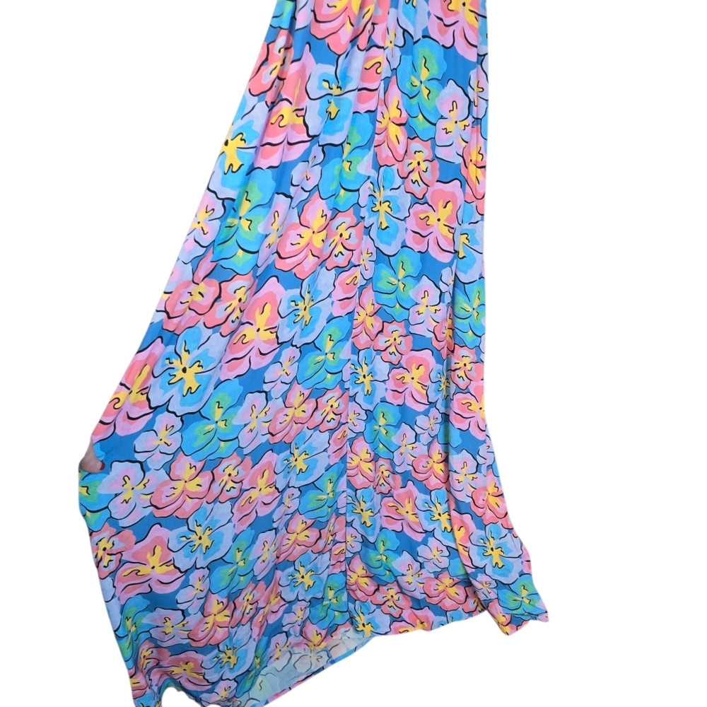 For Love & Lemons Yasmin Open Back Maxi Dress Pink Blue NWT Size Sm. - Picture 7 of 14